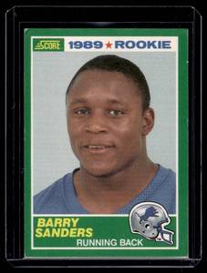lot 9B image: Barry Sanders RC 1989 Score #257 Rookie Football Card