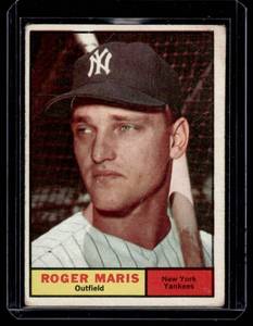 lot 10B image: Roger Maris 1961 Topps #2 Vintage Baseball Card