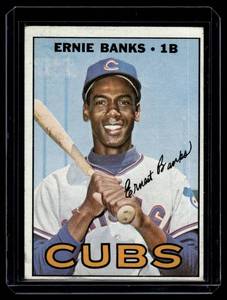 lot 17B image: Ernie Banks 1967 Topps #215 Vintage Baseball Card