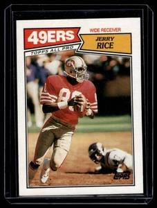 lot 46B image: Jerry Rice 2nd Year 1987 Topps #115 Football Card