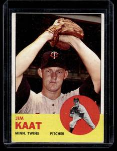 lot 63B image: Jim Kaat 1963 Topps #165 Vintage Minnesota Twins Baseball Card