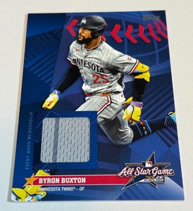 lot 25A image: Byron Buxton All-Star Game Used Relic 2025 Topps #AS-BB Minnesota Twins Baseball Card