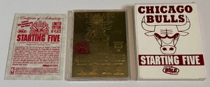 lot 163A image: Chicago Bulls Starting Five 23kt Gold Michael Jordan Limited Edition Basketball Card
