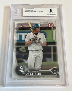 lot 165A image: Fernando Tatis Jr. 1st Bowman Beckett Grafed 8 NM-MT 2016 #BP17 Rookie Baseball Card