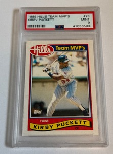 lot 26B image: Kirby Puckett PSA 9 Mint 1989 Hills Team MVPs #23 Minnesota Twins Baseball Card