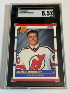 lot 32B image: Martin Brodeur RC SGC 8.5 NM-MT 1990-91 Score #439 Rookie Hockey Card