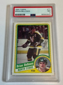 lot 60B image: Brian Bellows PSA 7 NM 1984 Topps #71 Vintage Minnesota North Stars Hockey Card