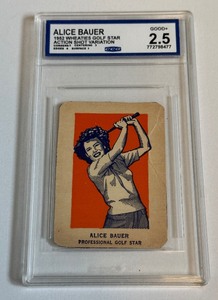 lot 62B image: 1952 Wheaties Golf Star Alice Bauer Graded 2.5 Card