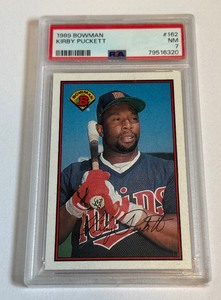 lot 68B image: Kirby Puckett PSA 7 NM 1989 Bowman #162 Minnesota Twins Baseball Card