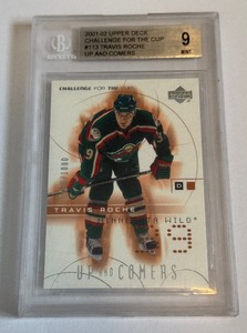 lot 70B image: Travis Roche Graded 9 Mint 2001-02 Upper Deck Challenge For the Cup Up and Comers #113 Minnesota Wild Hockey Card