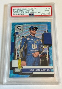 lot 72B image: Dale Earnhardt Jr PSA 9 Mint 2022 Donruss Uptic Blue Wave #40 NASCAR Racing Card