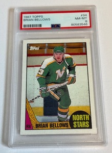 lot 77B image: Brian Bellows PSA 8 NM-MT 1987 Topps #94 Minnesota North Stars Hockey Card