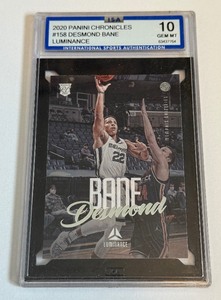 lot 83B image: Desmond Bane Graded 10 Gem Mint RC 2020 Chronicles Luminance #158 Rookie Basketball Card