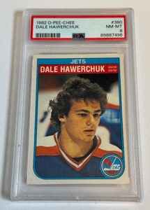 lot 89B image: Dale Hawerchuck PSA 8 NM-MT 1982 OPC #380 Vintage Hockey Card
