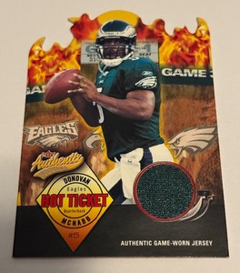 lot 105B image: Donovan McNabb Die Dut 500 Relic Card 2003 Fleer Hot Ticket #HT-DM Football Card