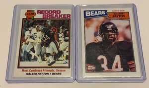 lot 110B image: (2) Walter Payton Vintage Football Card Lot