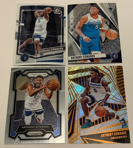 lot 114B image: Antony Edwards 4 Card Basketball Lot Minnesota Timberwolves