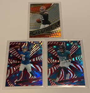 lot 115B image: 2025 3 Rookie Card Football Lot - Jaxon Dart, Travis Hunter, Shedeur Sanders