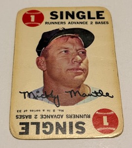 lot 4B image: Mickey Mantle 1968 Topps Game Card #2 Vintage Baseball