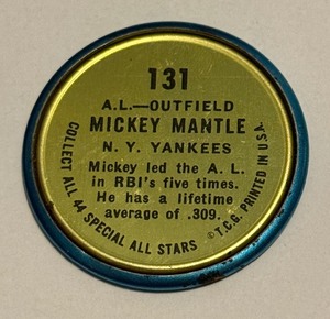 Mickey Mantle 1964 Topps All-Stars Vintage Baseball Coin #131