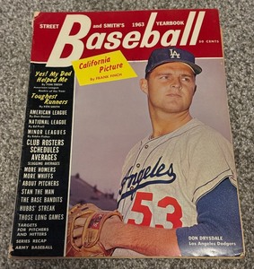 lot 82 image: 1963 Baseball Yearbook Magazing - Don Drysdale