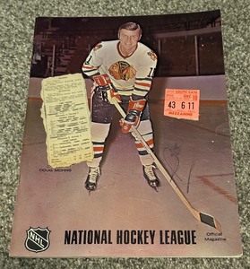 lot 86 image: 1969 Minnesota North Stars Program and Ticket Stub - Dec. 9 vs. Chicago Blackhawks w Partial Bobby Hull Auto