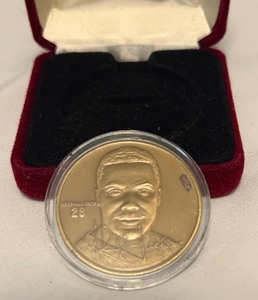 lot 96 image: Marshall Faulk Limited Edition Bronze Mint Football Coin