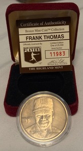 lot 97 image: Frank Thomas Limited Edition Highland Mint Bronze Baseball Coin