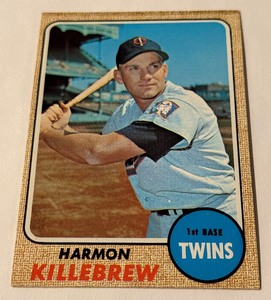 lot 107 image: Harmon Killebrew 1968 Topps #220 Vintage Minnesota Twins Baseball Card