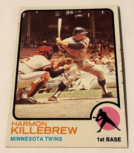lot 108 image: Harmon Killebrew 1973 Topps #170 Vintage Minnesota Twins Baseball Card