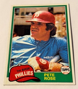lot 110 image: Pete Rose 1981 Topps #180 Vintage Baseball Card