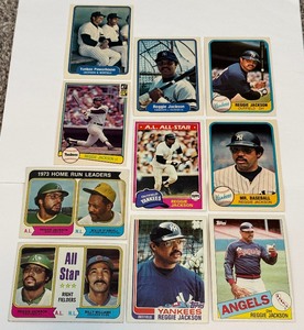 lot 113 image: Reggie Jackson 10-Card Vintage Baseball Lot