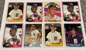 lot 116 image: Alan Trammel 8-Card Vintage Baseball Lot