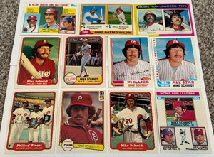 lot 118 image: Mike Schmidt 9-Card Vintage Baseball Lot