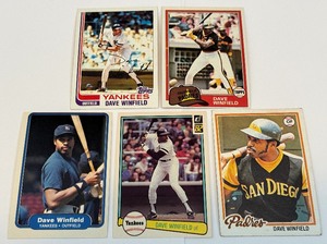 lot 120 image: Dave Winfield 5-Card Vintage Baseball Lot
