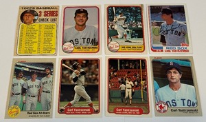 lot 123 image: Carl Yastrzemski 8-Card Vintage Baseball Lot