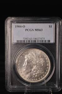 lot 8 image: 1904-O Morgan Silver Dollar PCGS MS63 - New Orleans Mint