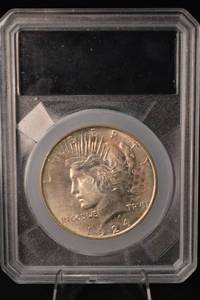 lot 9 image: 1924 Peace Dollar - United States One Dollar Silver Coin (Higher Grade)