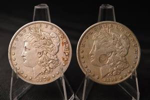 lot 27 image: Morgan Silver Dollars - 1879-S & 1880-S - Lot of 2