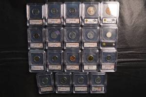 lot 56 image: ICG Genuine World Coins Lot in Graded Holders - East Caribbean States, Czech Koruna, Jamaica