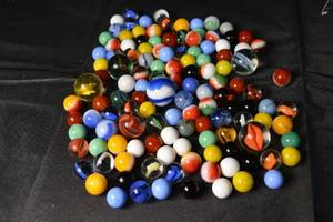 lot 68 image: Glass Marbles - Assorted Colorful Mix for Crafts & Games