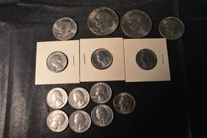 lot 88 image: US 1976 Bicentennial Coin Lot - Kennedy Half Dollars, Dimes & Quarters