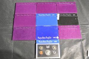 lot 105 image: Lot Of 10 United States Proof Sets - Assorted Years (1968-1988) Lot