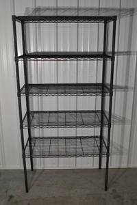 lot 208 image: Wire Shelving Unit - 36in L x 18in W x 72in H - Black, 5-Tier