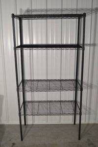 lot 209 image: Wire Shelving Rack - 4-Tier Black Steel, 36 x 18 x 72 in, Garage Storage