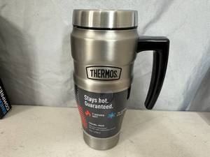 lot 186 image: New Thermos 16 oz Stainless Steel Travel Tumbler