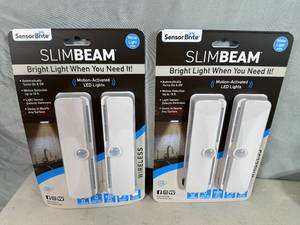 lot 203 image: 4 New Slim Beam Motion Activated LED Lights