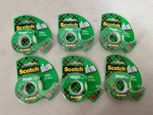 lot 229 image: 6 New Rolls of 3M Scotch Magic Tape