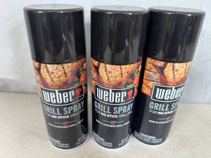 lot 274 image: 3 New Cans of Weber Grill Spray