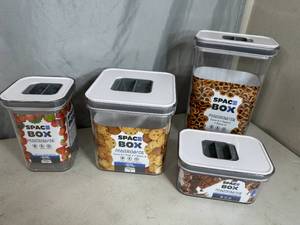 lot 325 image: 4 New Pantrymate Space Box Leak Proof Food Storage Containers